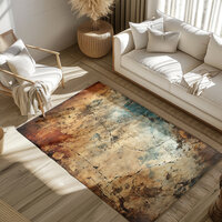 Industrial Cracked Concrete Living Room Rug