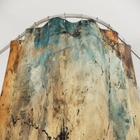 Industrial Cracked Concrete Shower Curtain showing button hole top