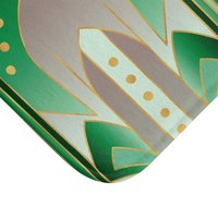 Emerald Green Art Deco Bat Mat corner close up