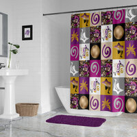 Purple Modern Abstract Geometric Shower Curtain