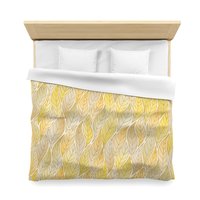 Yellow Ombré Leaves King Duvet Cover