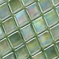 Green Ombré Glass Tile Shower Curtain detail photo