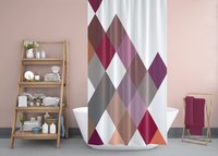 Purple Large Squares Shower Curtain