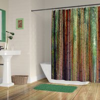 Watercolor forest shower curtain 