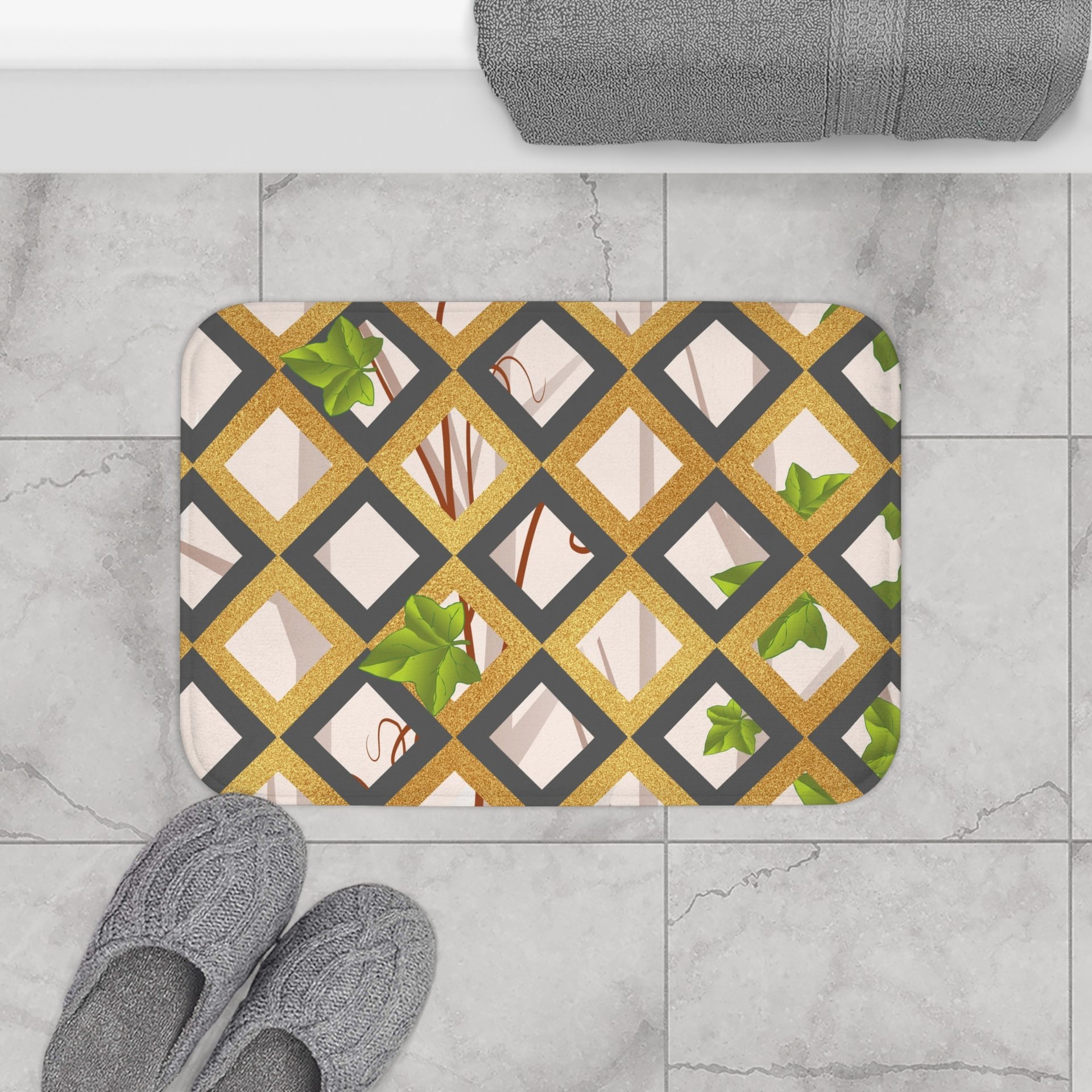 Country Garden Lattice small shower curtain