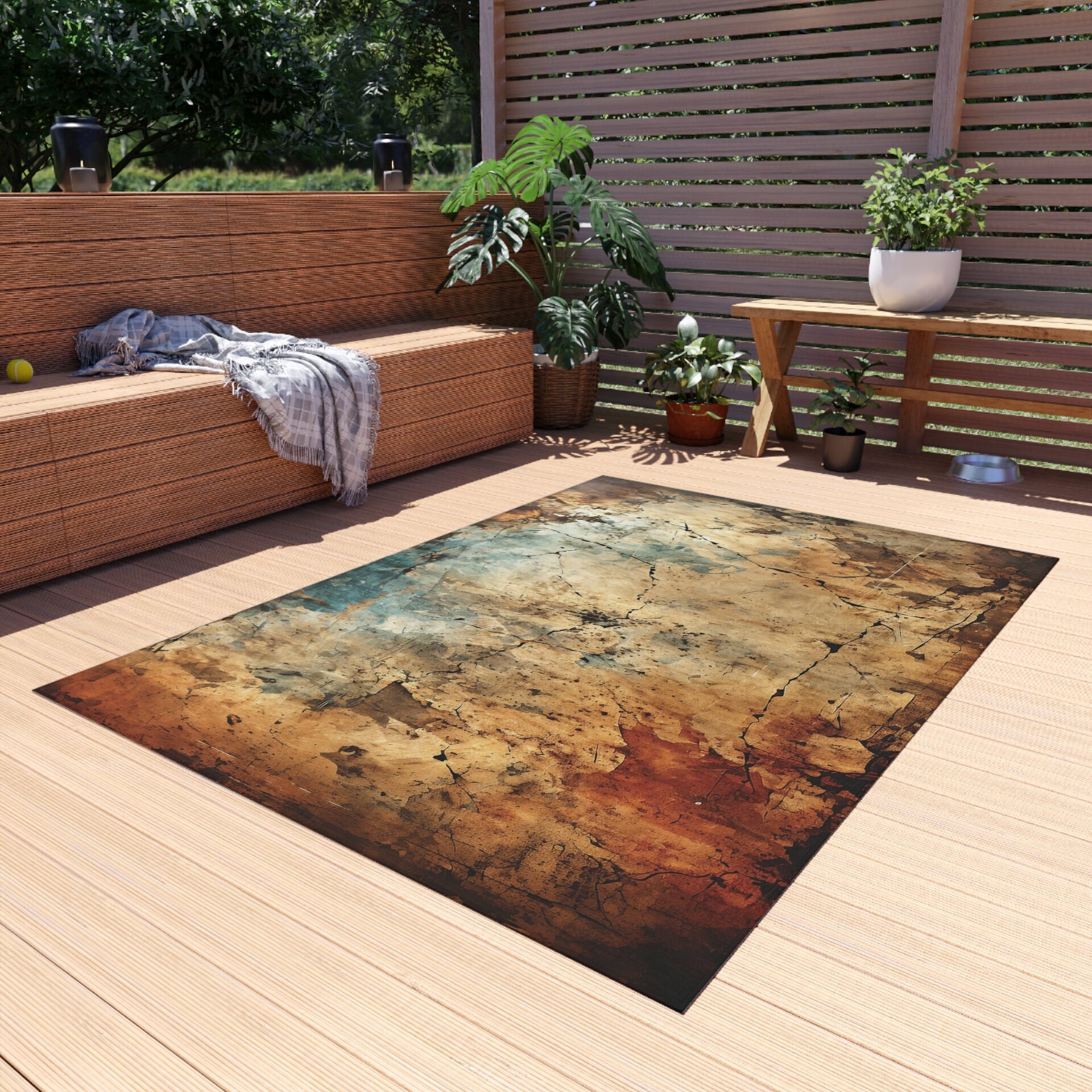 Industrial Distressed Outdoor Rug