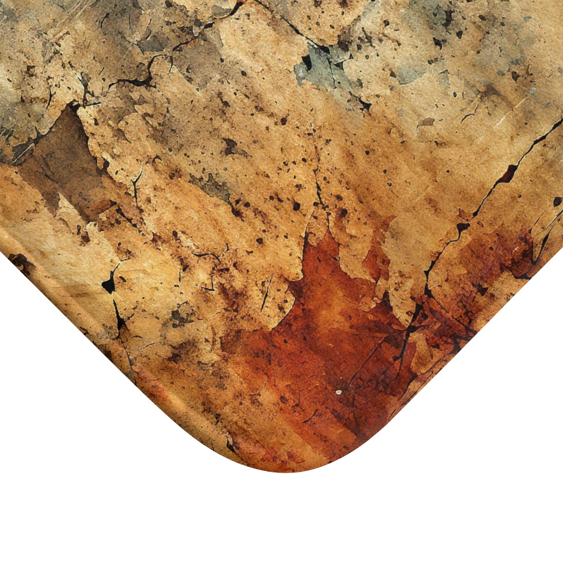 Industrial Cracked Concrete bath mat close up corner
