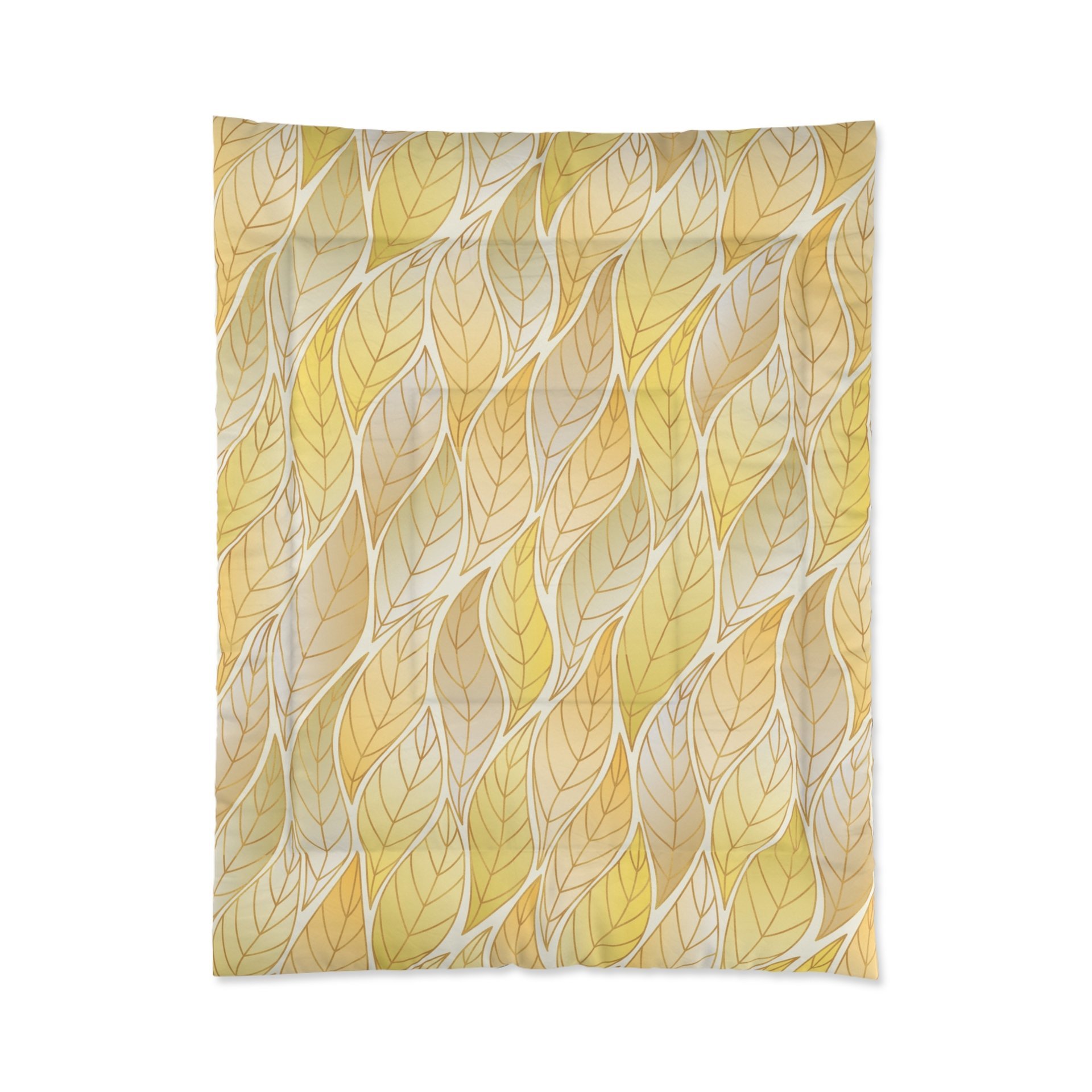 Yellow Ombré Leaves Twin Comforter