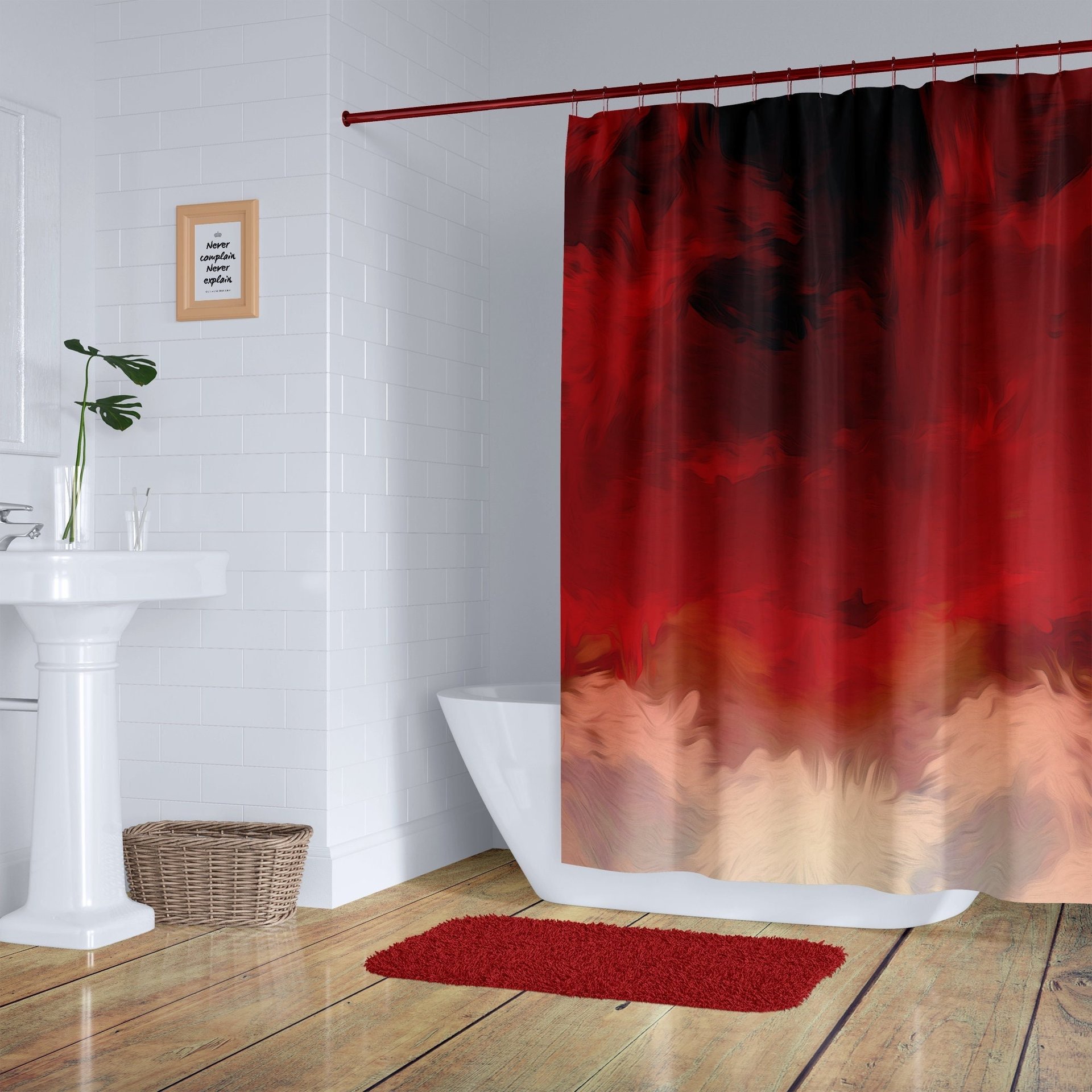 Deep Red Stormy Sky Shower Curtain