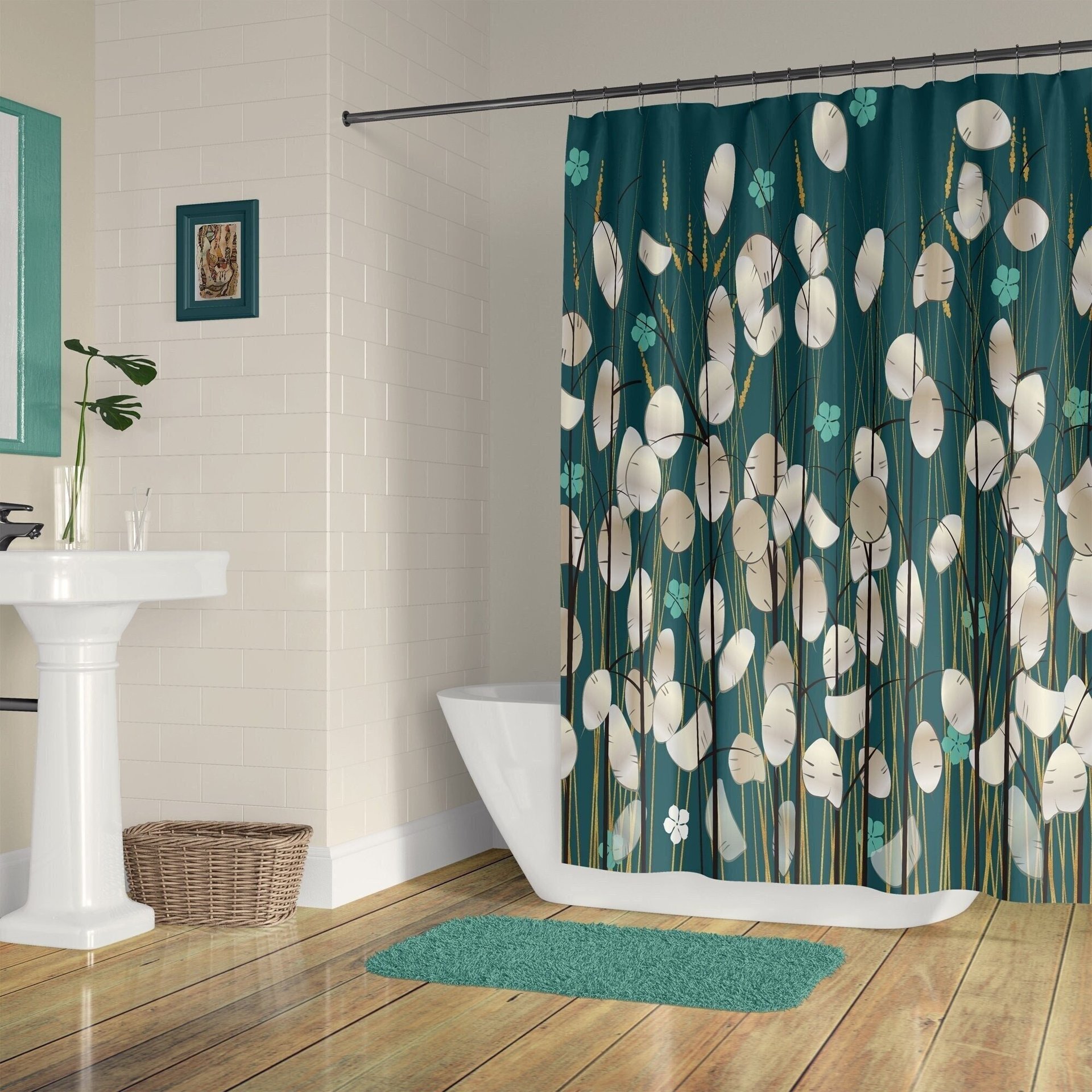 Lunaria Plant Shower Curtain
