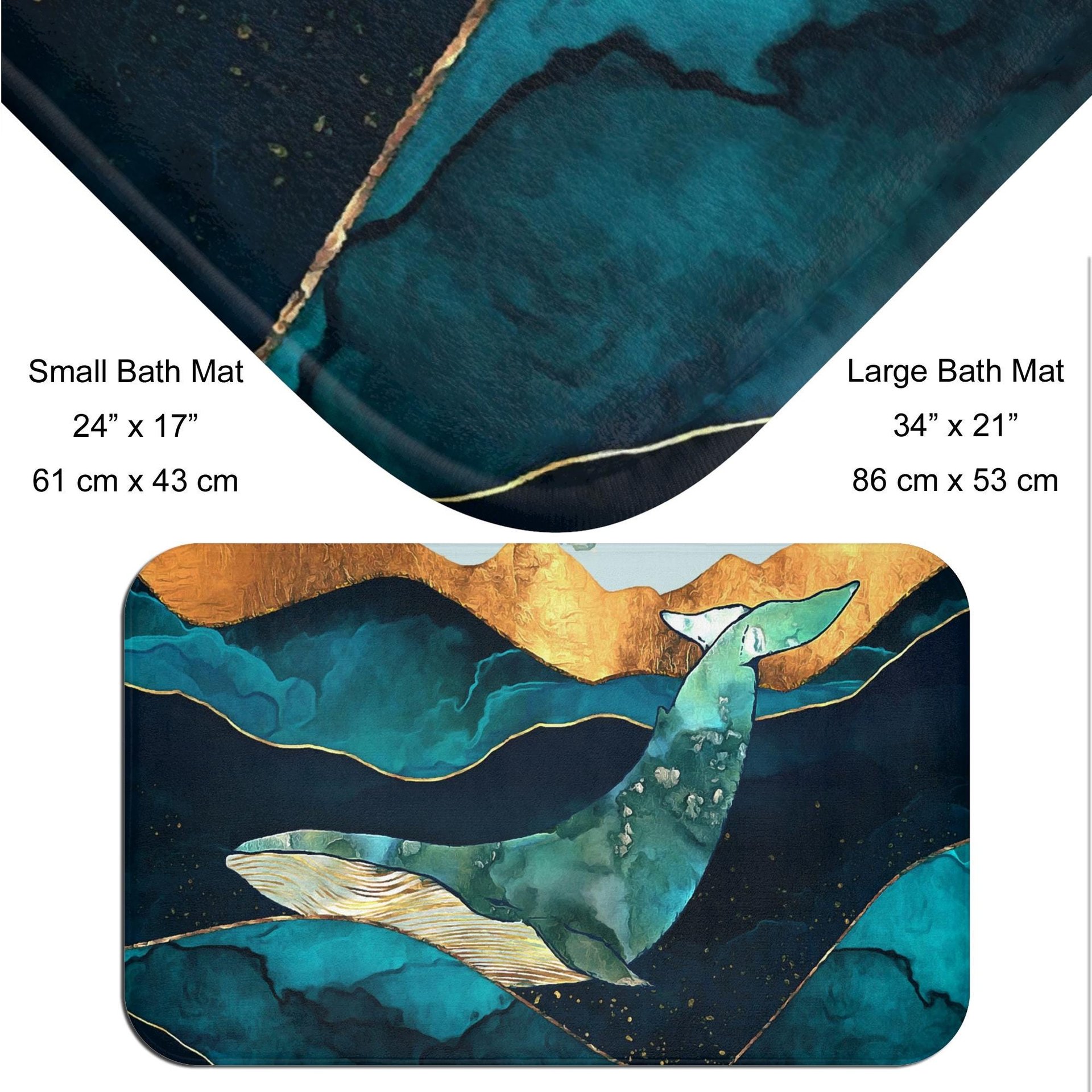 Blue Whale bath mat.