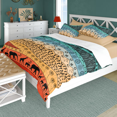 Colorful African Queen Duvet Cover, Cotton