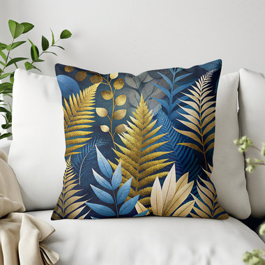 Botanical Leaves and Ferns Pillow