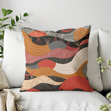 Multicolor Abstract Shapes Modern Art Pillow