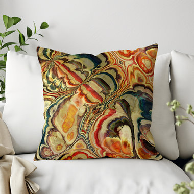 Baroque Style Abstract Art Throw Pillow