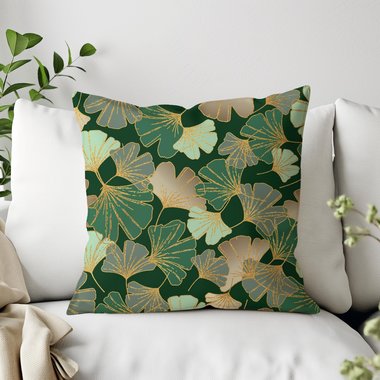Asian Ginkgo Leaves Pillow