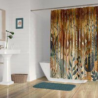 Modern Cottagecore Shower Curtain in a modern bathroom
