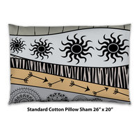 Neutral African Art Bedding, Cotton or Poly