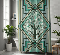 Art Deco Stained Glass Shower Curtain,