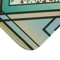 Art Deco Stained Glass bath mat corner close up