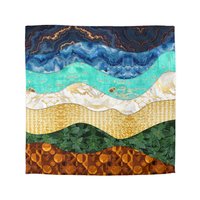 The queen duvet cover features a layered, wavy design resembling the view out to sea from the beach edge.