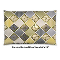 Mustard Yellow Diamond Pattern Bedding, Cotton or Poly