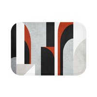 Brick Red Minimalist Art Deco bath mat small