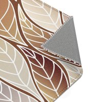 Beige Brown Ombre Leaves Rug, Indoor Outdoor