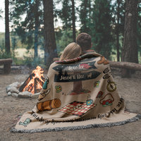 Personalized Camping Blanket, Woven Cotton