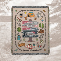 Personalized Camping Blanket, Woven Cotton