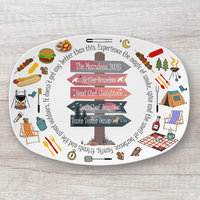Personalized Family Camping Plastic Serving Platter