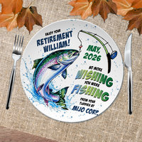 Personalized Coworker Retirement Gift Plate for a salmon Fisherman