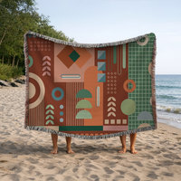 Woven Cotton Blanket, Modern Floor Plan Design