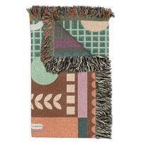 Woven Cotton Blanket, Modern Floor Plan Design folded