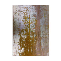 Gold and gray industrial rug