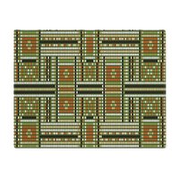 Beadwork Cotton Placemat, Ethnic Tribal Weave Design