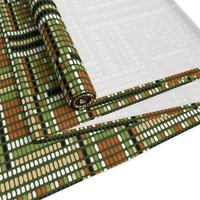 Tribal Beadwork Table Runner, Ethnic Weave Design folded and showing back side