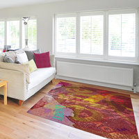 Multicolor Grunge Rug, Distressed Graffiti Art