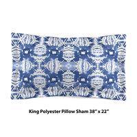 Blue Ikat Pattern Bedding, Cotton or Poly