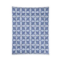 Blue Ikat Pattern twin comforter