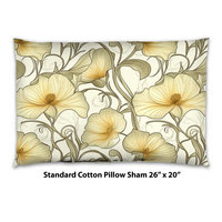 Ivory Flowers Art Nouveau Bedding, Cotton or Poly
