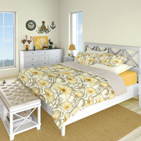 Ivory Flowers Art Nouveau Bedding