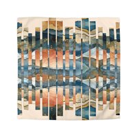 Abstract boho landscape queen comforter