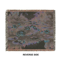 Pink Waterlilies Woven Blanket reverse side