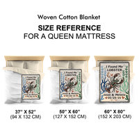 Personalized Woven Blanket size in reference to a queen size bed