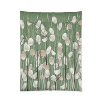 Olive Green Botanical Bedding, Cotton or Poly