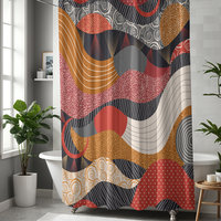Multicolor Abstract Shapes Modern Art Shower Curtain