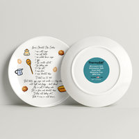 Personalized Handwritten Recipe Gift Plate, front and back
