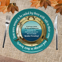 Personalized Plastic Boating Plate, Teal