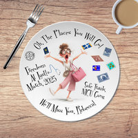 Retirement Travel Gift Plate, Personalized for a Coworker, Nurse or Doctor